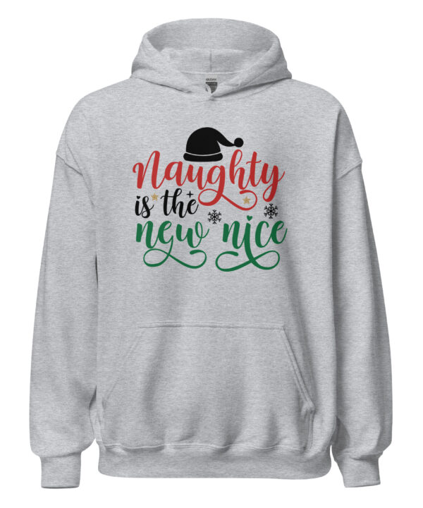 Naughty Is the New Nice Hoodie | Funny Christmas Sweatshirt – grey front